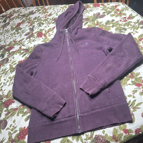 The North Face sherpa lined zip up hoodie Purple size small petite - Picture 3 of 13